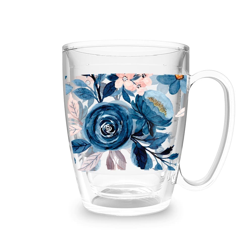 Caneca 450ml Floral Azul