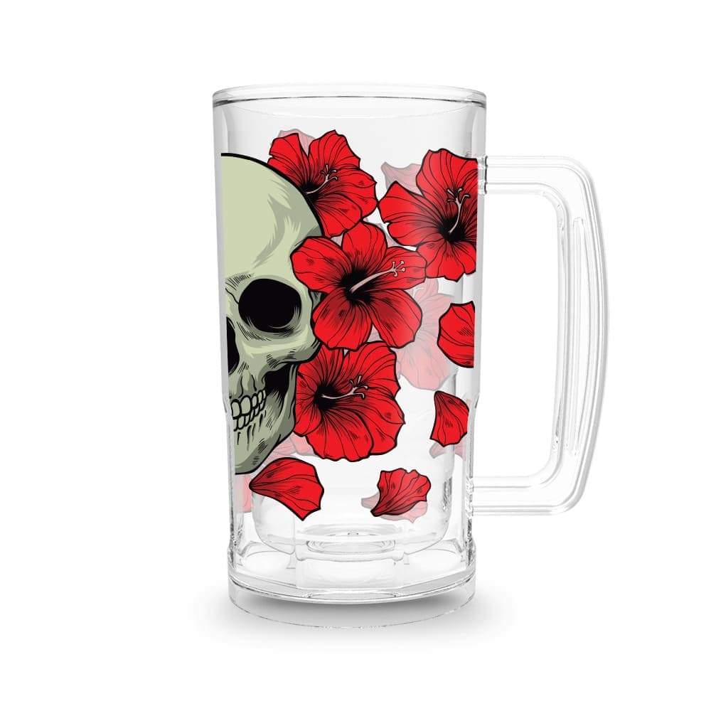 Garrafa 450ml Caveira com Flores