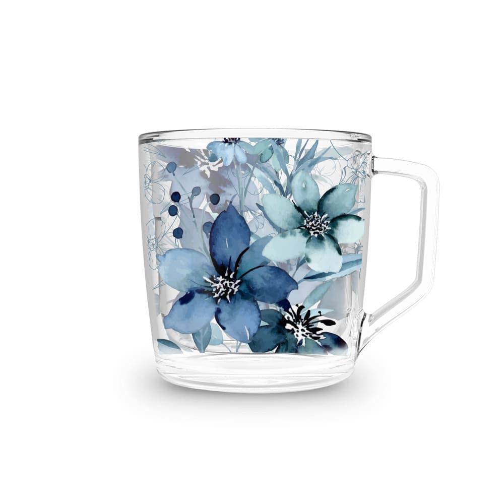 Xícara 250ml Flor Azul Aquarela
