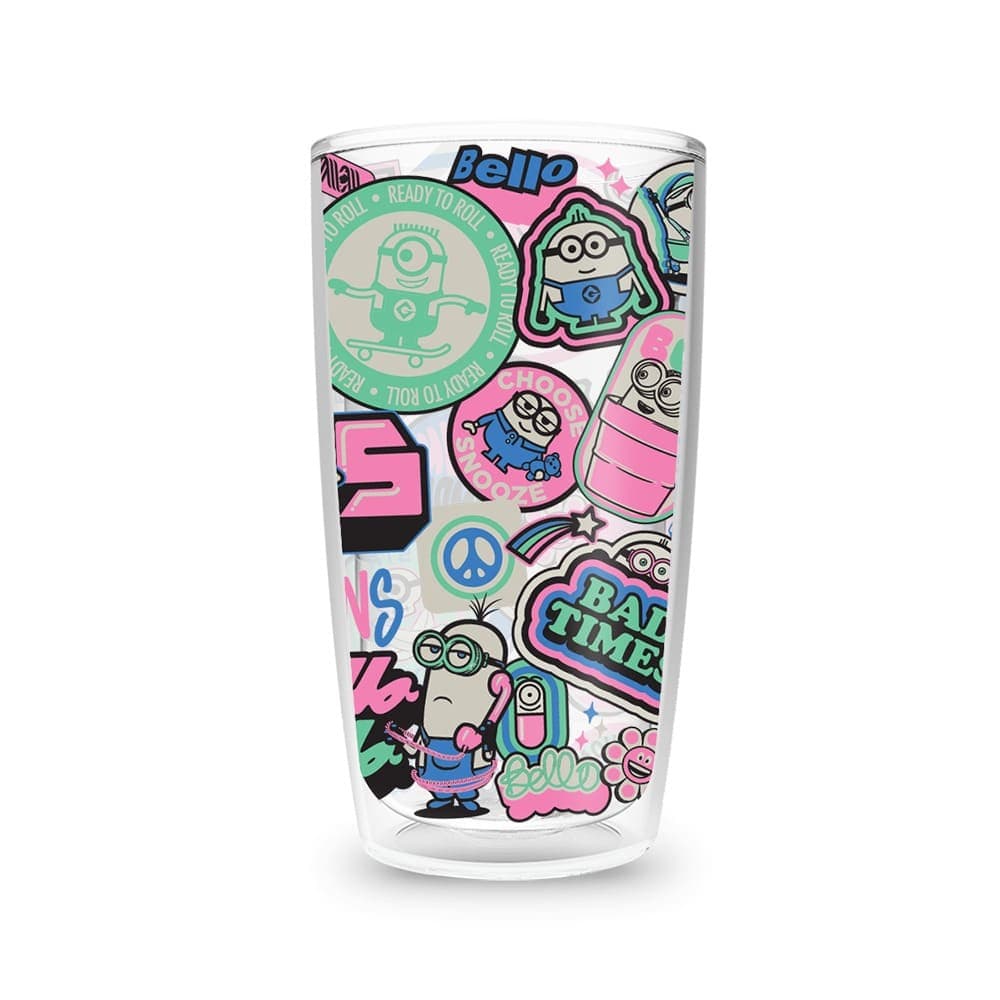 Garrafa 450ml Minions Stickers Rosa — imagem 1 de 2
