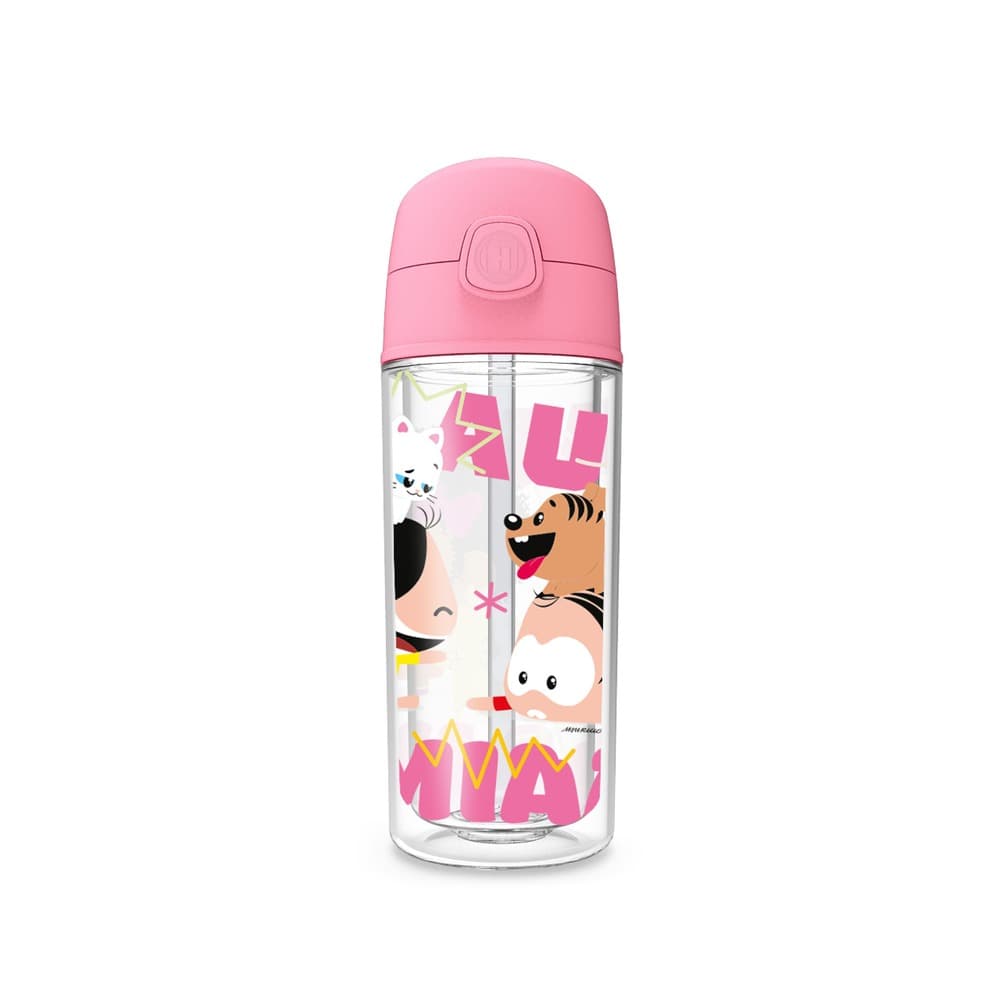 Garrafa Pop 270ml Turma da Mônica Meninas e Pets — imagem 1 de 2