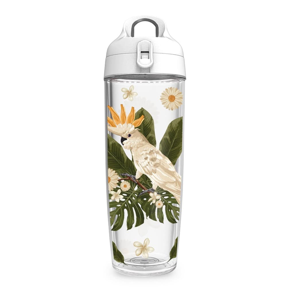 Garrafa 600ml Pássaro Branco e Flores