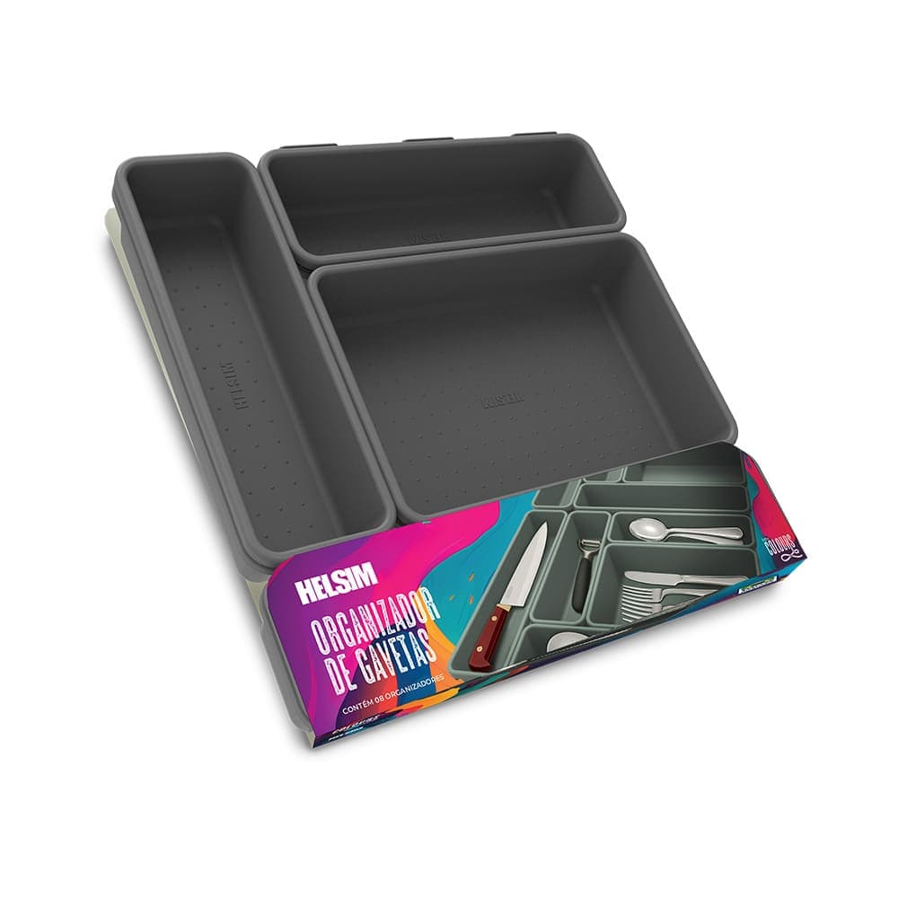 Kit Organizador de Gavetas Colours Industrial