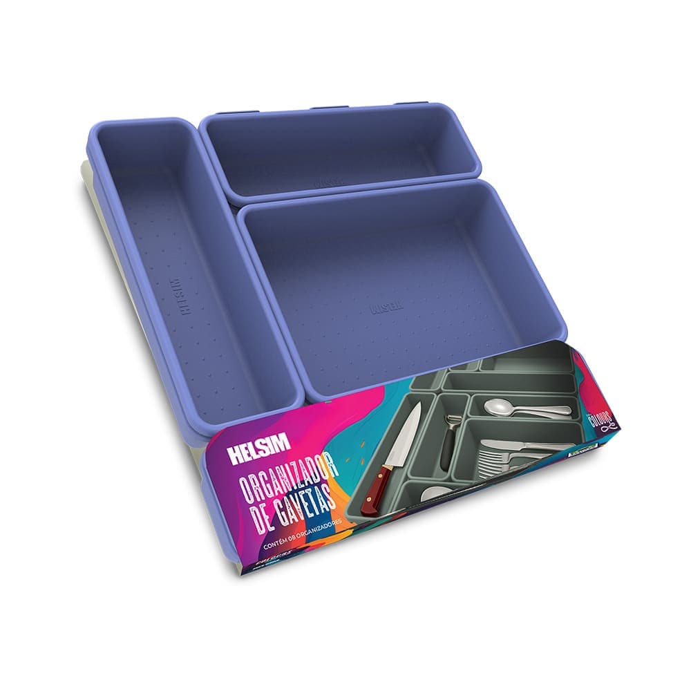 Kit Organizador de Gavetas Colours Lavanda — imagem 1 de 1
