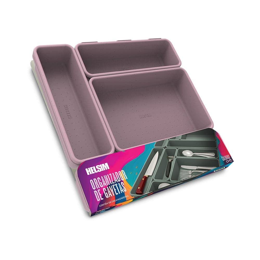 Kit Organizador de Gavetas Colours Iogurte
