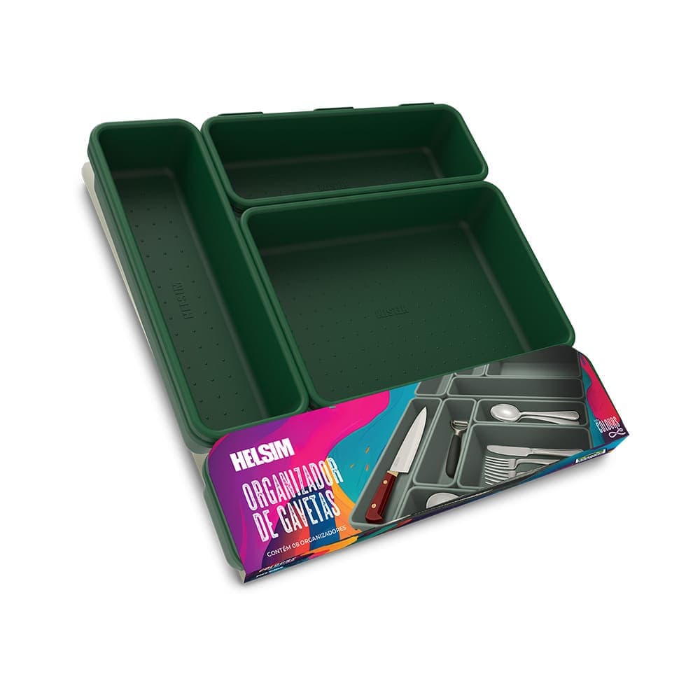 Kit Organizador de Gavetas Colours Amazônia — imagem 1 de 1